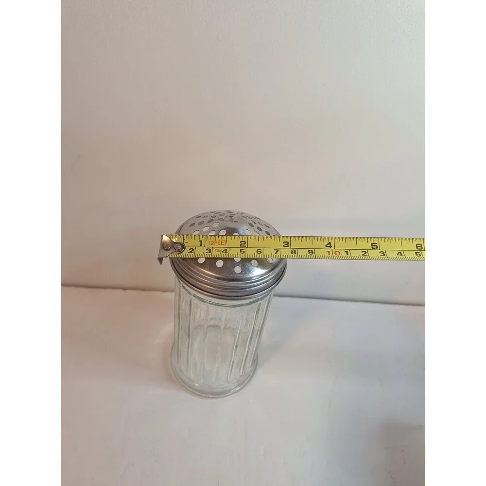 Vintage Chicago Cheese/Pepper  Shaker Restaurant Style Ribbed Chrome Top READ